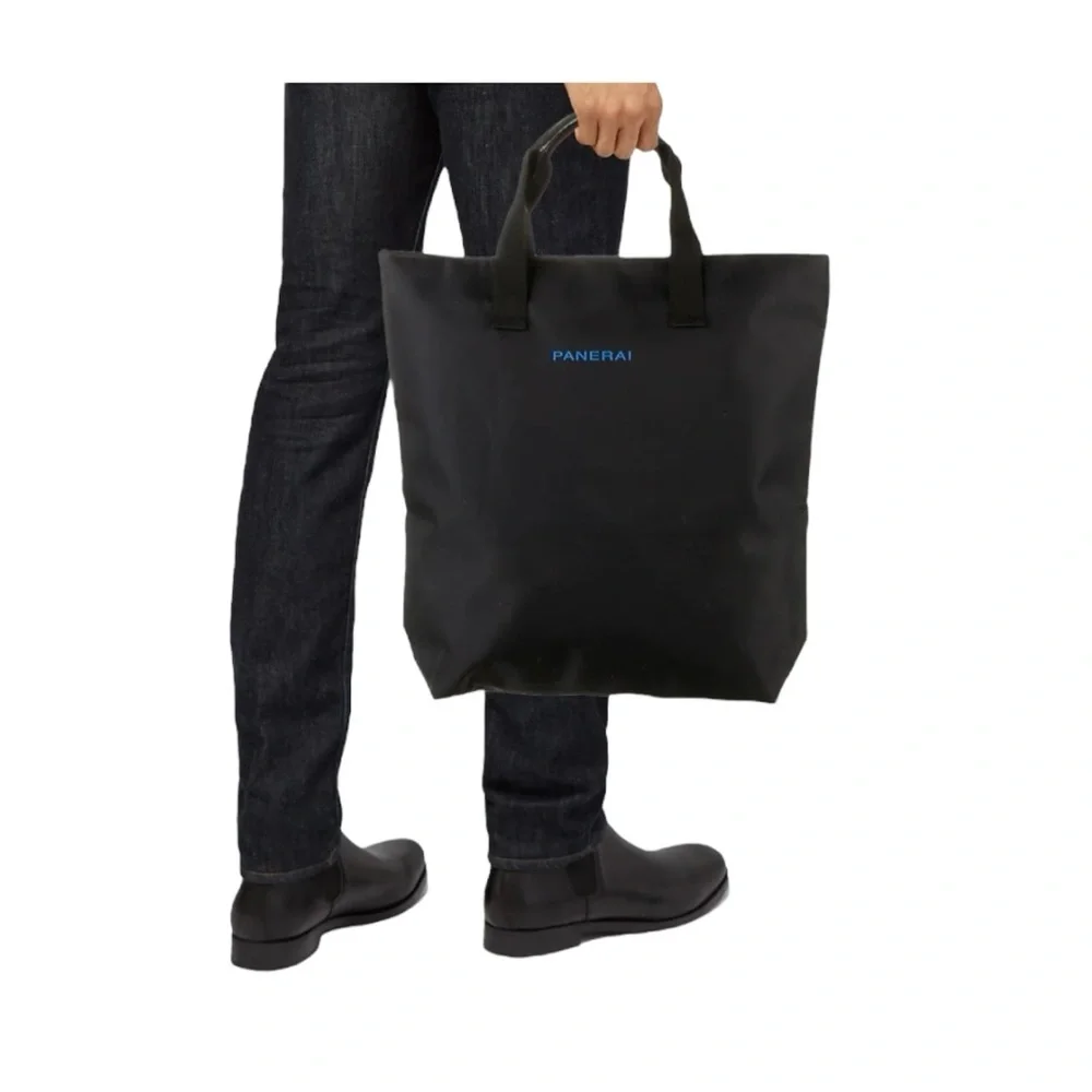Panerai Black‎ Tote Bag Large Zip Top Logo Luxury Collectible